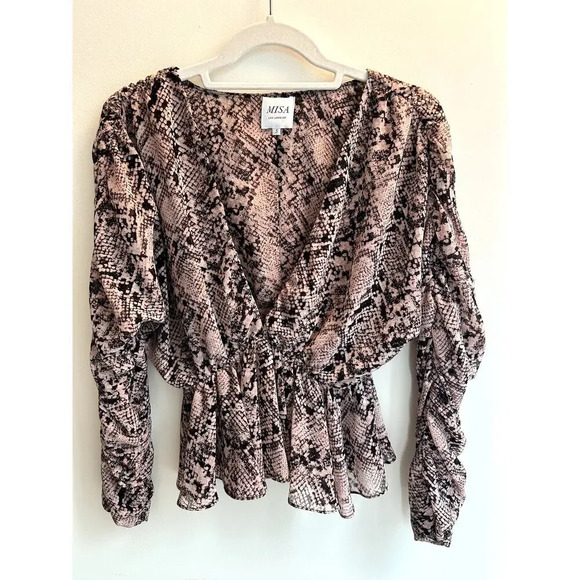 Misa Los Angeles Kesara Snake Skin Print Blouse Size S - Picture 3 of 10